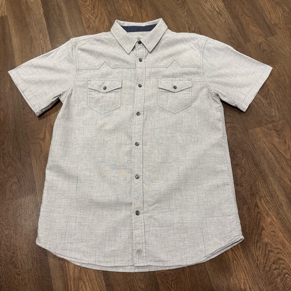 Moonshine Spirit Shirt Men’s Medium Gray Pearl Snap Button Up Casual Western - Picture 6 of 11